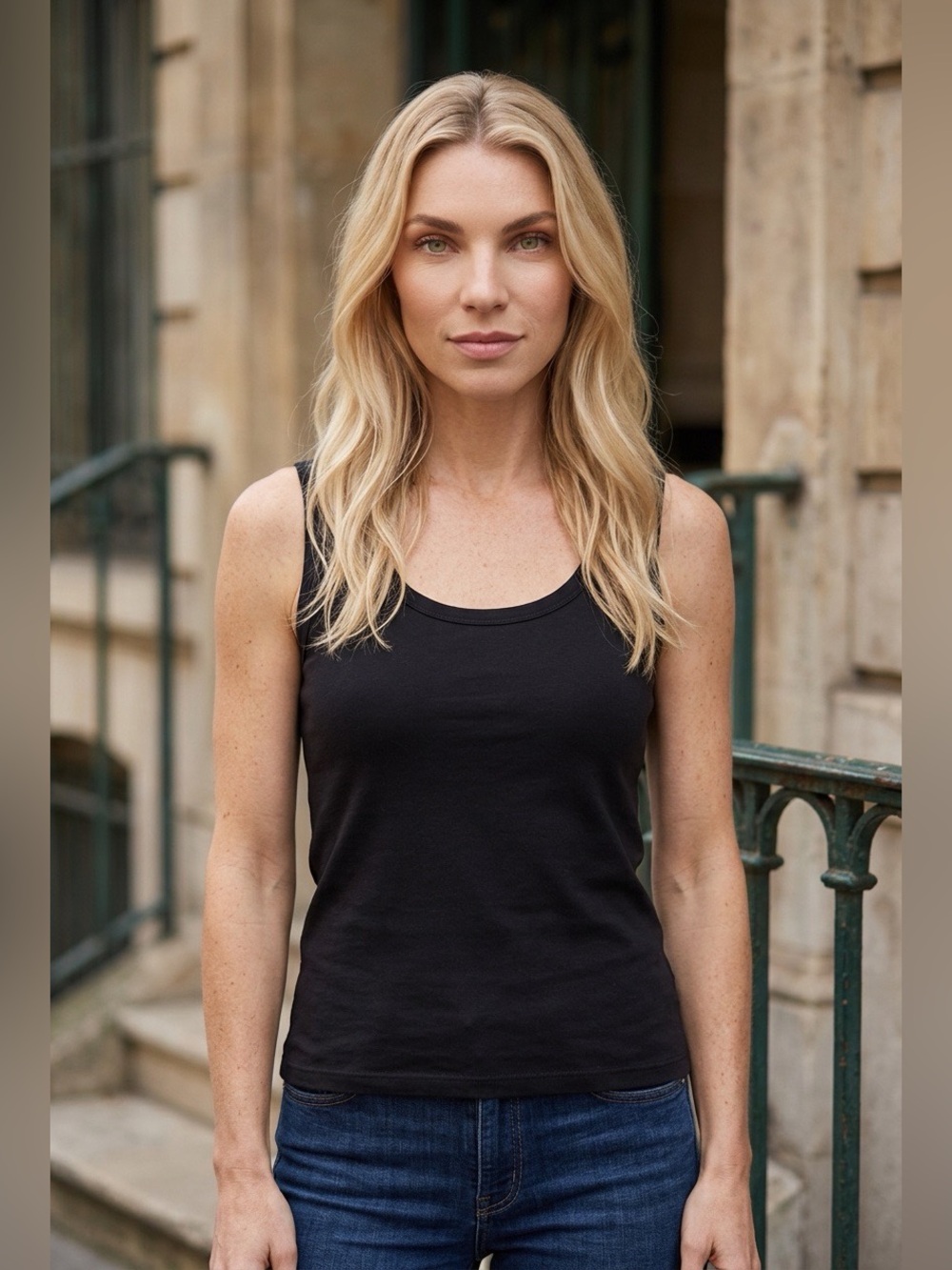 Classic Women's Black Tank Top - Pure Amici